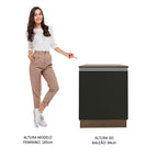 Balcão Madesa Glamy 60 cm 1 Porta Rustic/Preto