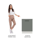 Balcão Madesa Agata 60 cm 1 Porta Branco/Cinza