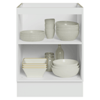 Balcão de Cozinha 60 cm 1 Porta (Sem Tampo) Branco/Cinza Agata Madesa