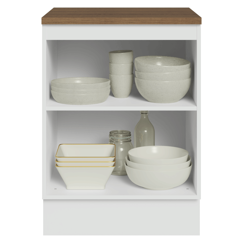 Balcão de Cozinha 60 cm 1 Porta Branco Tampo Rustic Agata Madesa