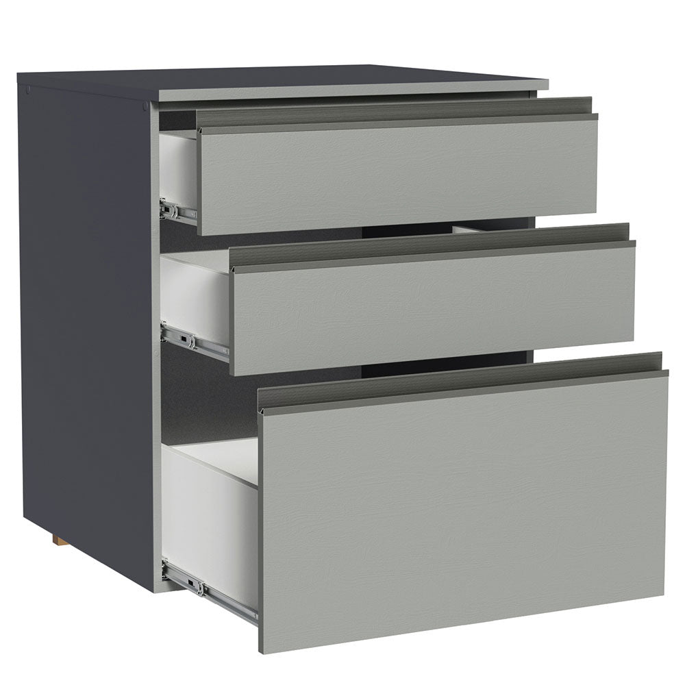 Balcão 60 cm 3 Gavetas Suspenso Cinza Nice Madesa