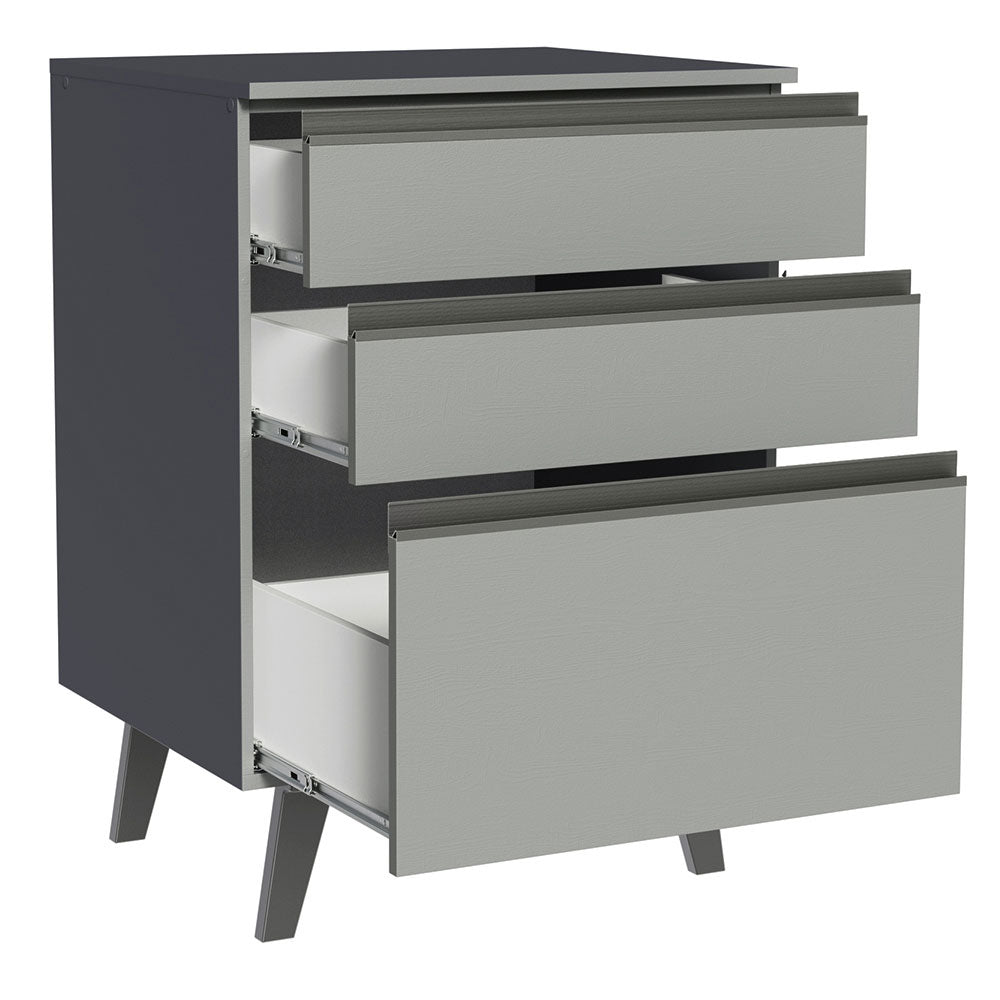 Balcão 60 cm 3 Gavetas Com Pés Cinza Nice Madesa