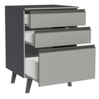 Balcão 60 cm 3 Gavetas Com Pés Cinza Nice Madesa