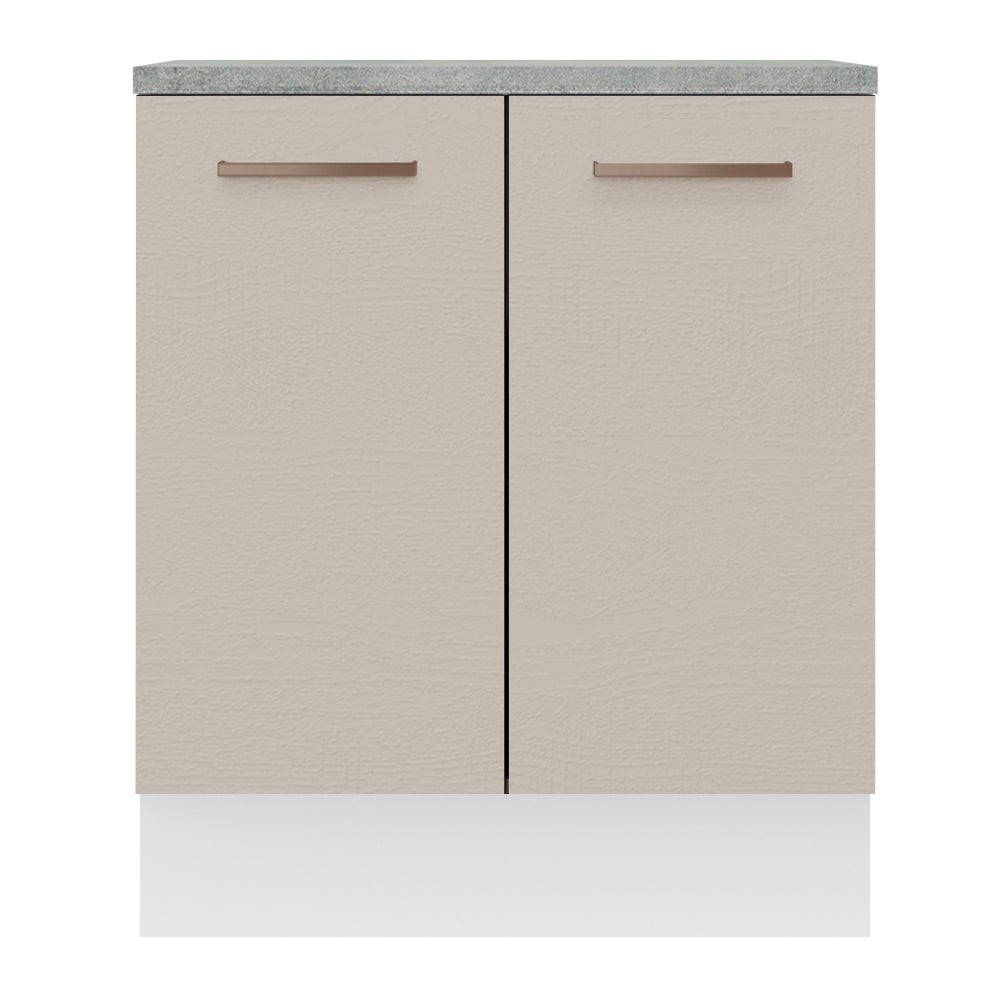 Balcão de Cozinha 70 cm 2 Portas Branco/Crema Agata Madesa