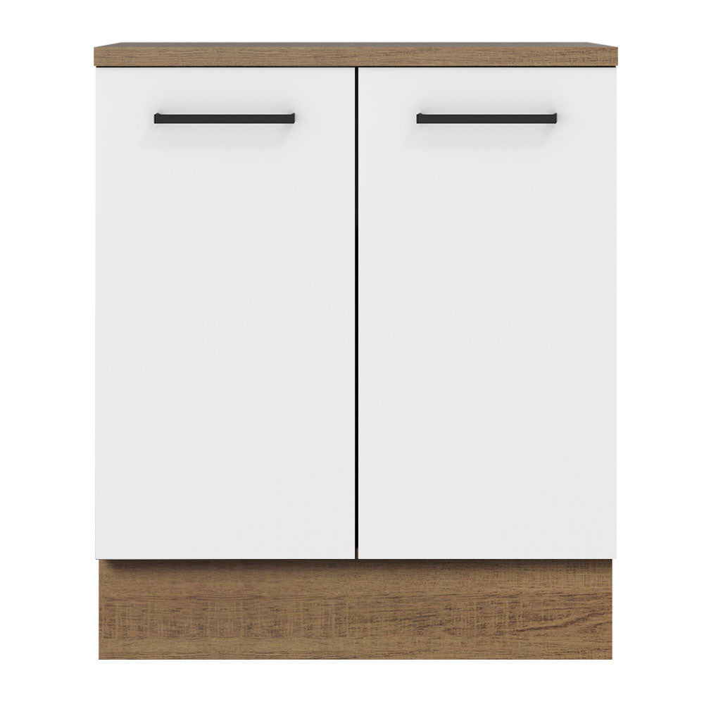 Balcão de Cozinha Madesa Agata 70 cm 2 Portas Rustic/Branco