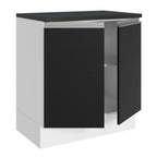 Balcão 100% MDF 70 cm 2 Portas Branco/Preto Acordes Madesa