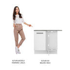 Balcão de Canto Madesa Agata 1 Porta Branco