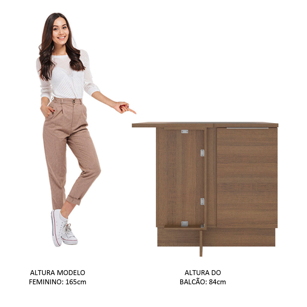 Balcão de Canto Madesa Stella 1 Porta Rustic