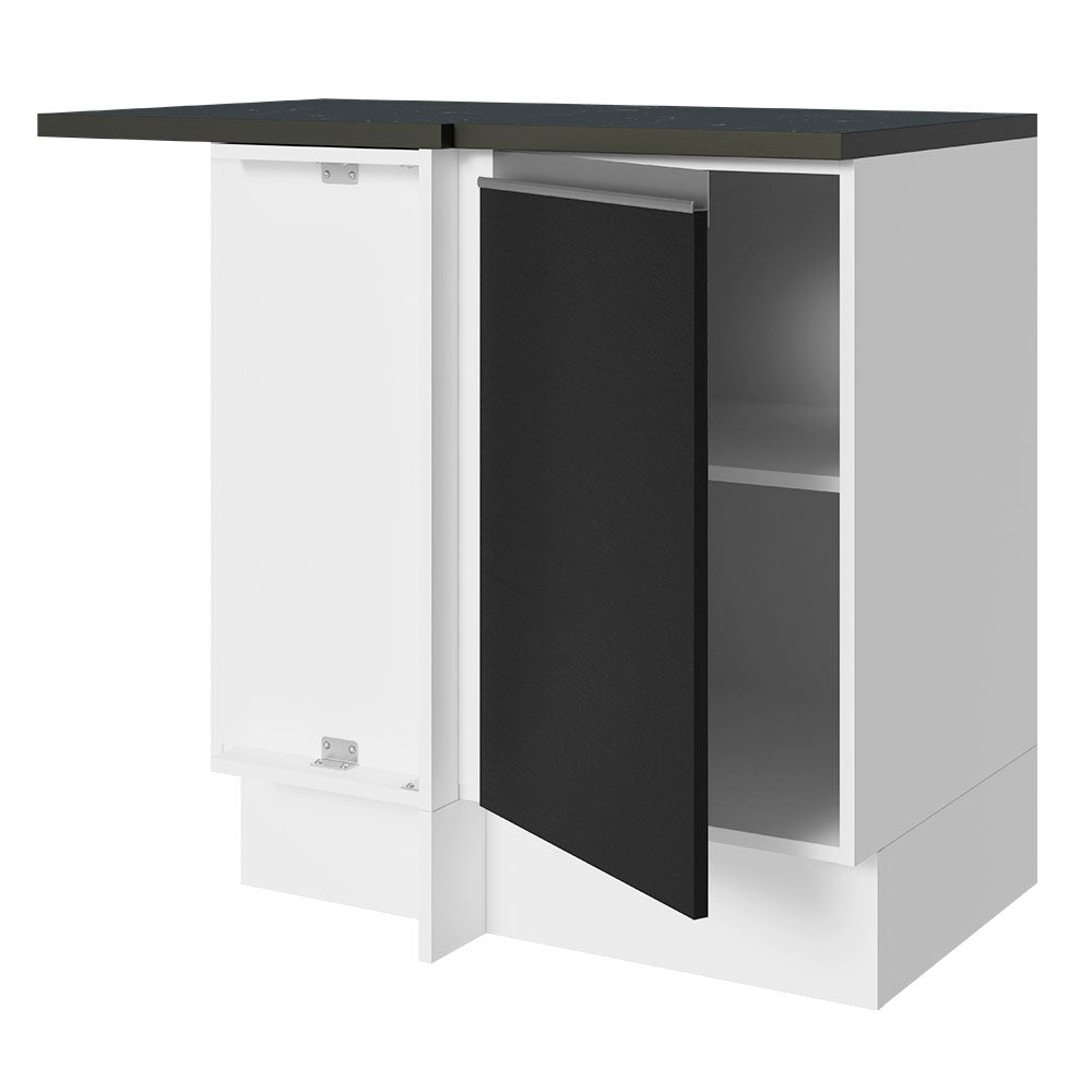 Balcão de Canto 100% MDF 1 Porta Branco/Preto Acordes Madesa