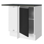 Balcão de Canto 100% MDF 1 Porta Branco/Preto Acordes Madesa