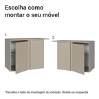 Balcão de Canto 1 Porta Suspenso Crema Nice Madesa