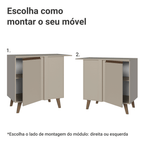Balcão de Canto 1 Porta Com Pés Crema Nice Madesa