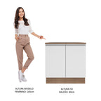 Balcão Madesa Glamy 80 cm 2 Portas Rustic/Branco