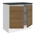 Balcão Madesa Acordes 100% MDF 80 cm 2 Portas Branco/Rustic