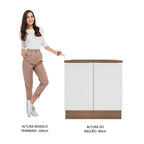 Balcão Madesa Stella 80 cm 2 Portas Rustic/Branco