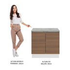 Balcão Madesa Stella 80 cm 2 Portas Branco/Rustic