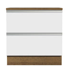 Balcão 80 cm 2 Gavetas Rustic/Branco Glamy Madesa