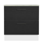 Balcão 80 cm 2 Gavetas Branco/Preto Agata Madesa