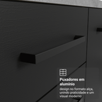 Balcão de Cozinha 80 cm 2 Gavetas (Sem Tampo) Branco/Preto Agata Madesa
