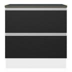 Balcão 100% MDF 80cm 2 Gavetas Branco/Preto Acordes Madesa
