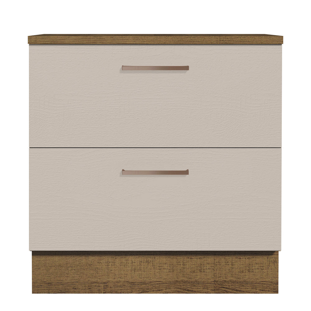 Balcão 80 cm 2 Gavetas Rustic/Crema Agata Madesa