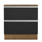 Balcão 80 cm 2 Gavetas Rustic/Preto Glamy Madesa