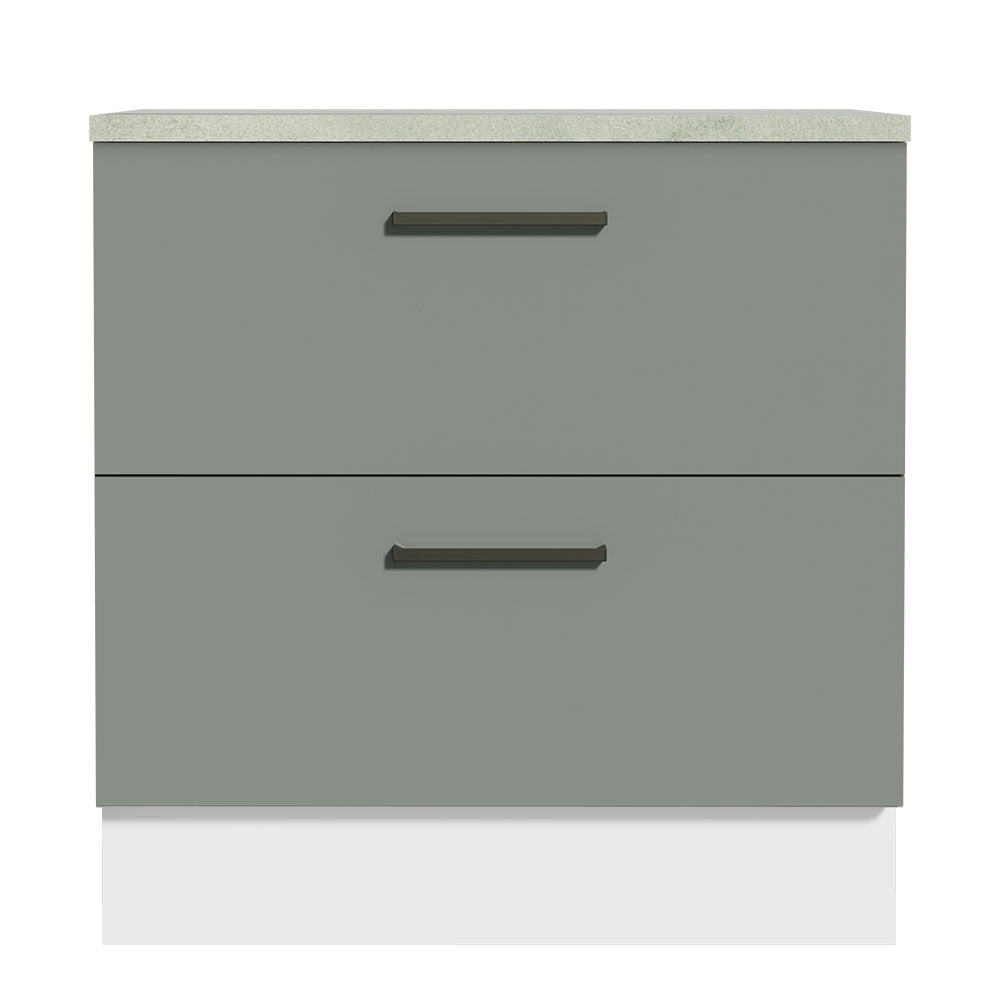 Balcão 80 cm 2 Gavetas Branco/Cinza Agata Madesa
