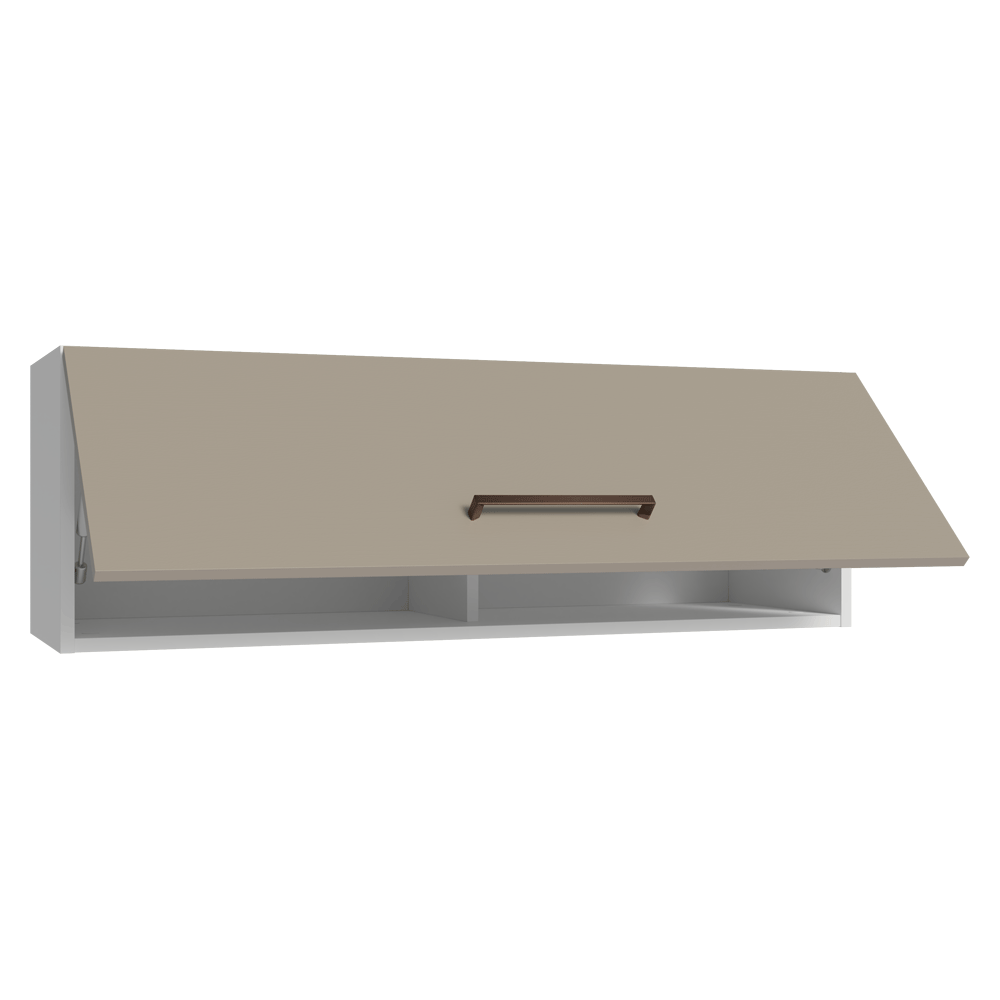 Armário Aéreo 100 cm 1 Porta Basculante Branco/Crema Agata Madesa