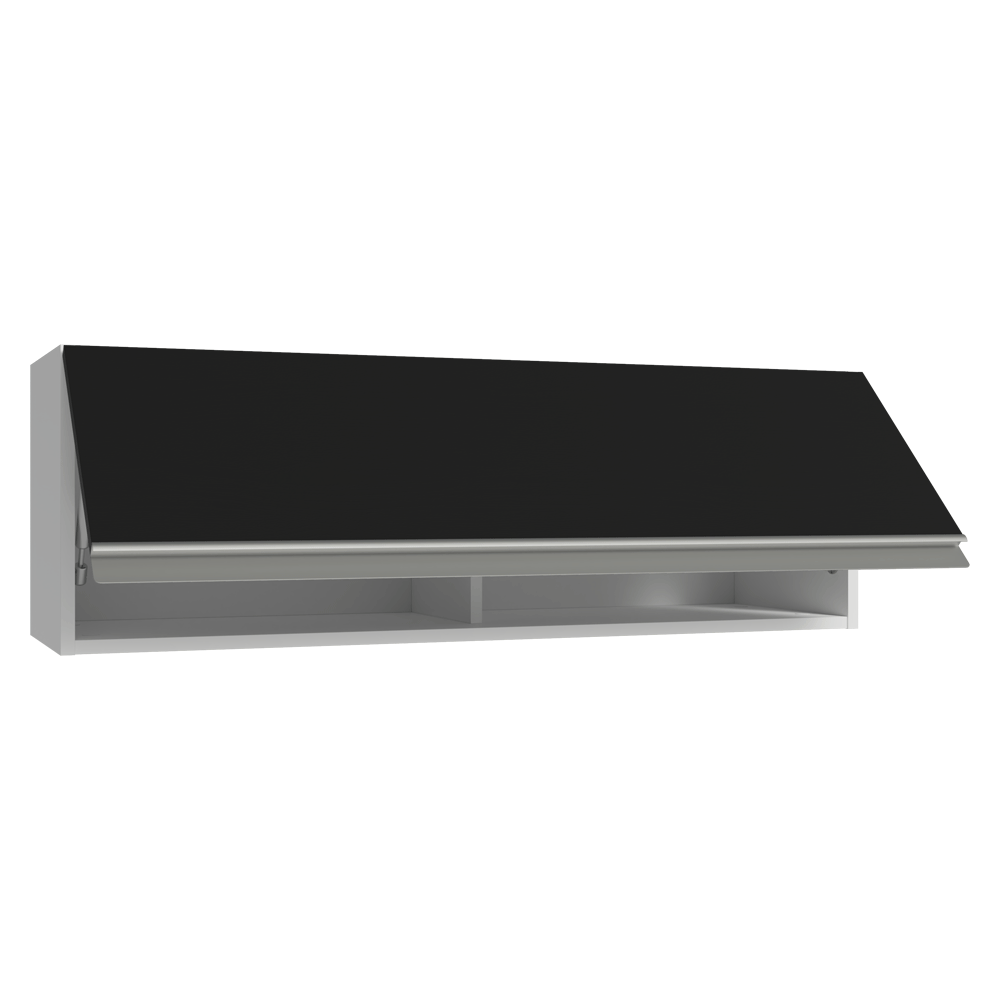 Armário Aéreo 100 cm 1 Porta Basculante Branco/Preto Glamy Madesa