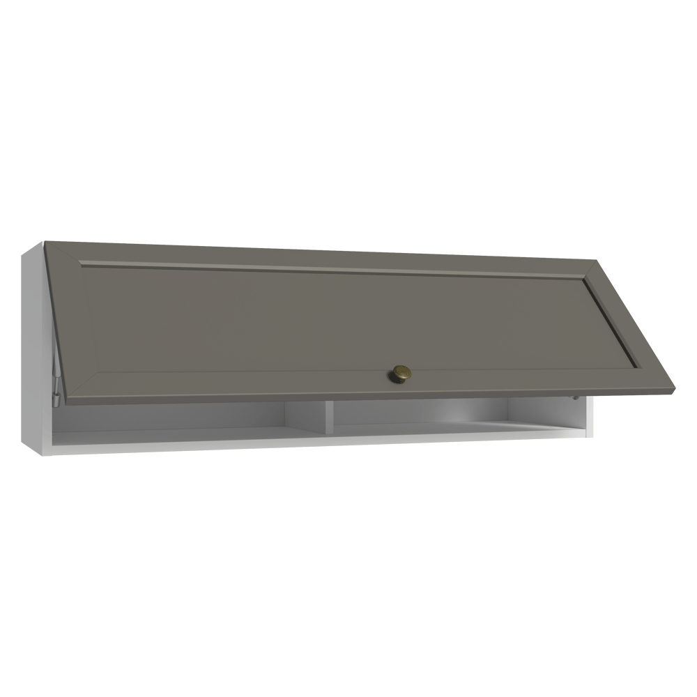 Armário Aéreo 100 cm 1 Porta Basculante Branco/Cinza Vik Madesa