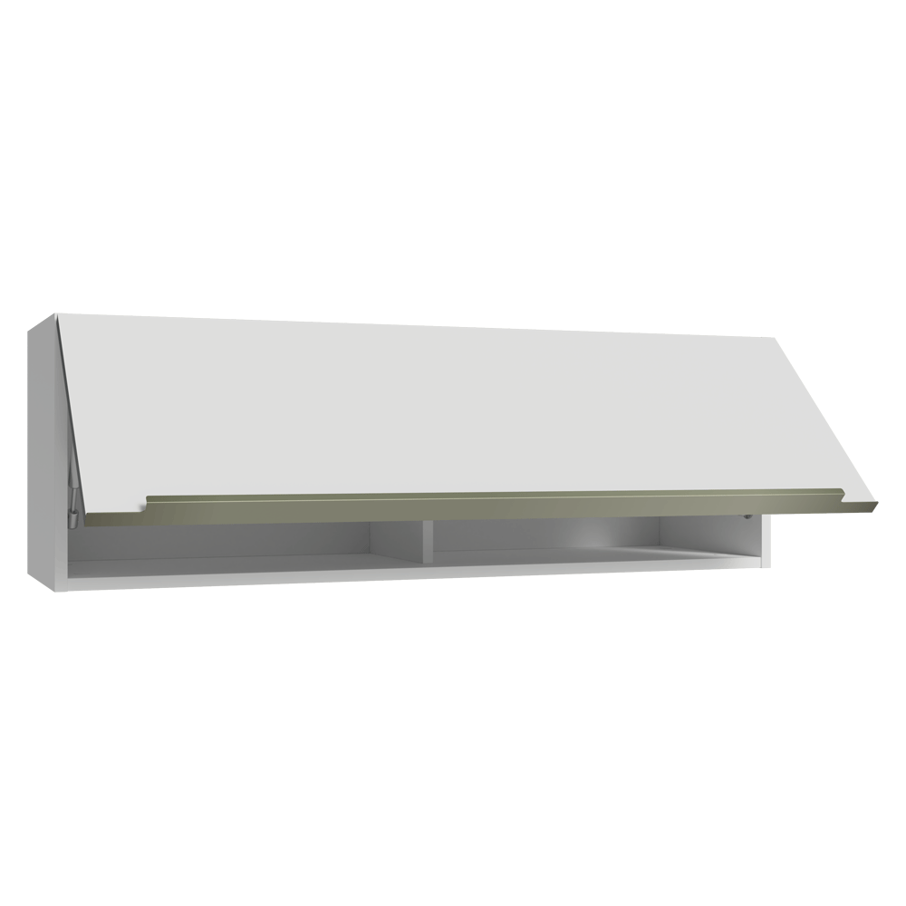 Armário Aéreo 100 cm 1 Porta Basculante Branco Veludo Lux Madesa