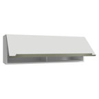 Armário Aéreo 100 cm 1 Porta Basculante Branco Veludo Lux Madesa