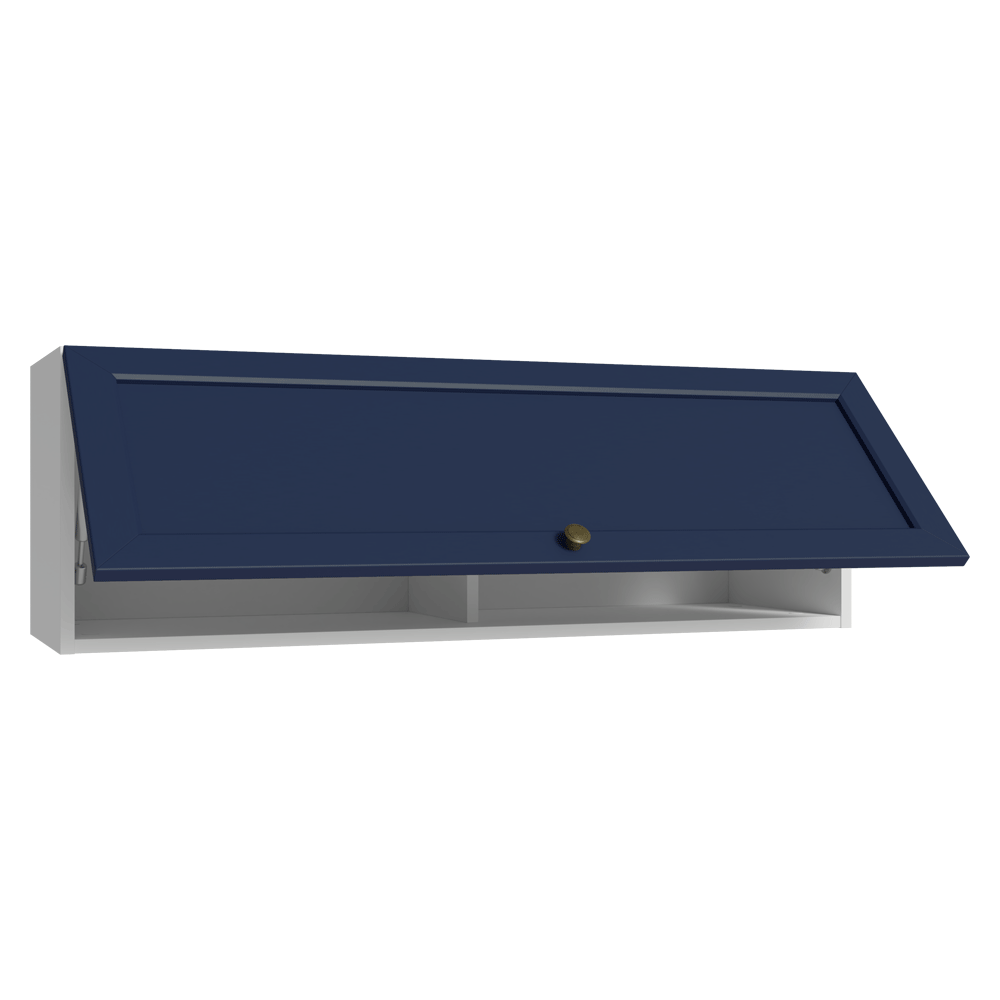 Armário Aéreo 100 cm 1 Porta Basculante Branco/Azul Vik Madesa