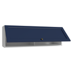 Armário Aéreo 100 cm 1 Porta Basculante Branco/Azul Vik Madesa