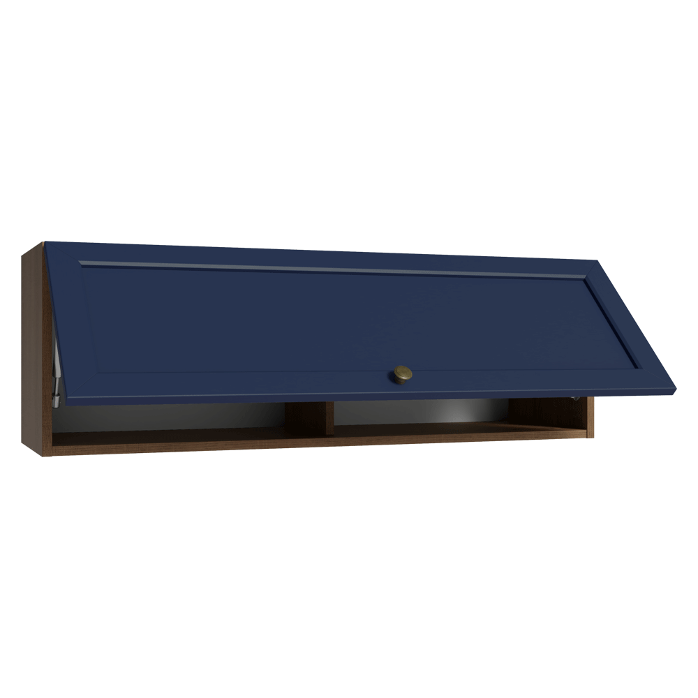 Armário Aéreo 100 cm 1 Porta Basculante Rustic/Azul Vik Madesa