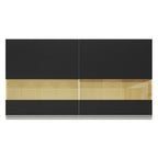 Armário Aéreo 100% MDF 120 cm 2 Portas Vidro Reflex Branco/Preto Acordes Madesa