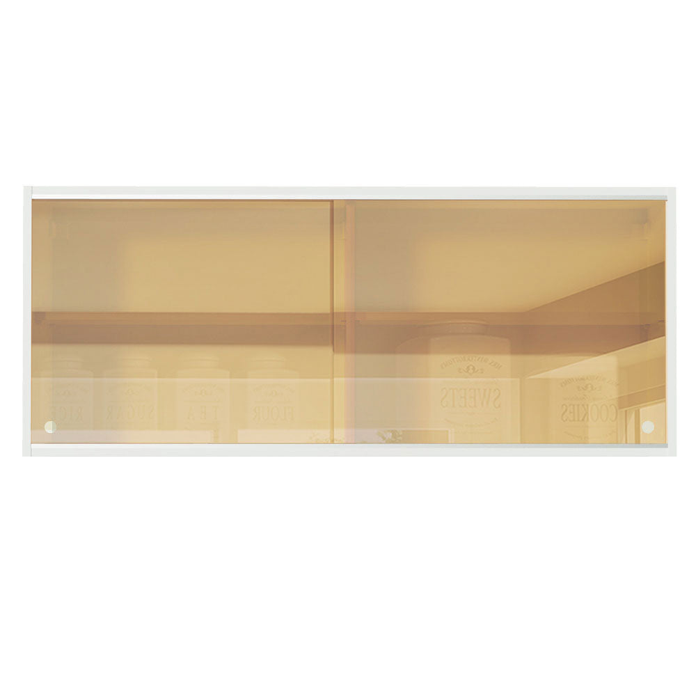 Armário Aéreo Madesa 2 Portas de Correr Vidro Reflex para Cozinhas Glamy, Lux, Agata e Reims Branco