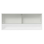 Armário Aéreo 120cm 2 Portas Correr Vidro Pontilhado 1 Nicho Branco para Cozinhas Glamy, Lux e Reims Madesa