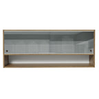 Armário Aéreo 120cm 2 Portas Correr Vidro Neutral 1 Nicho Rustic para Cozinhas Glamy, Lux e Reims Madesa