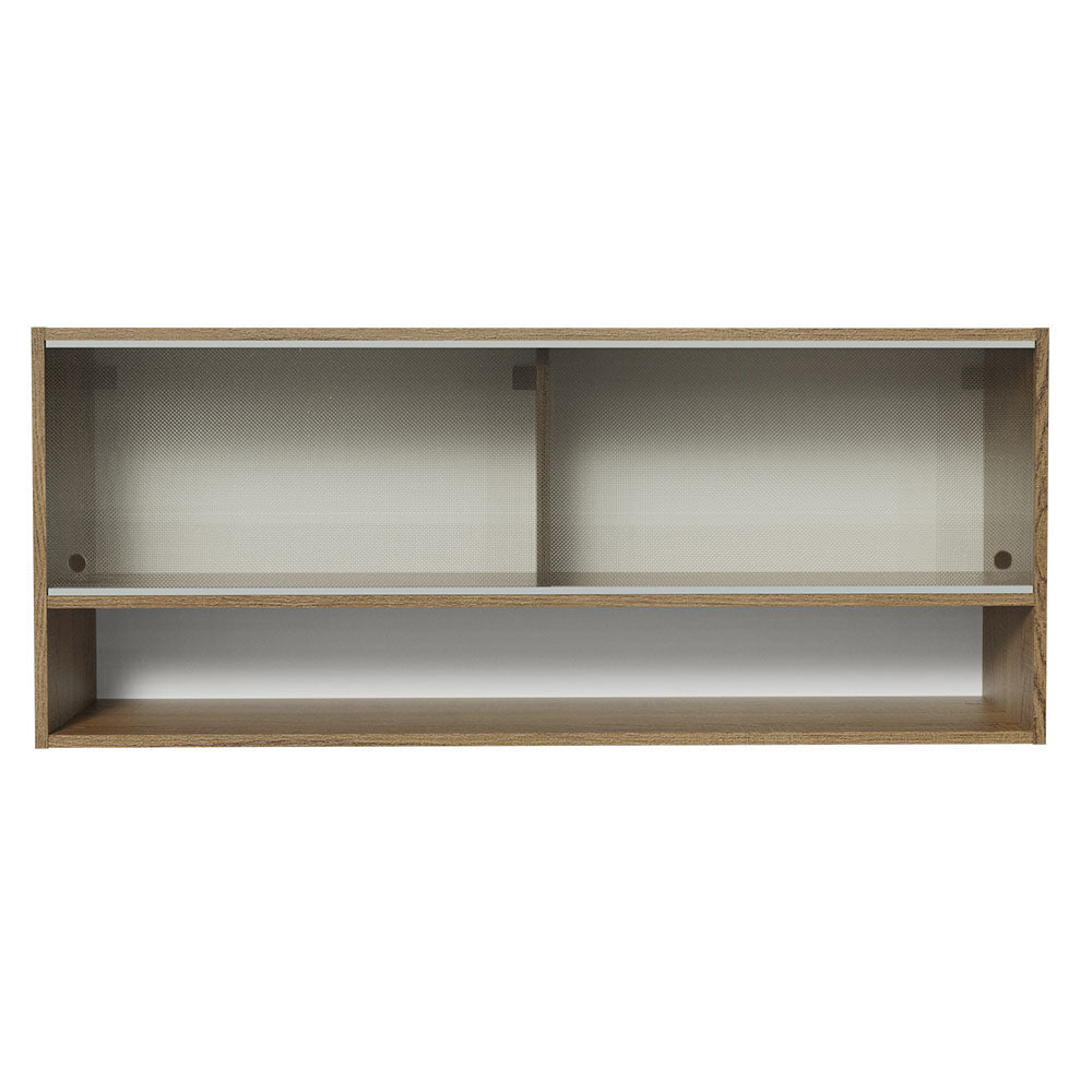 Armário Aéreo 120cm 2 Portas Correr Vidro Pontilhado 1 Nicho Rustic para Cozinhas Glamy, Lux e Reims Madesa