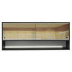 Armário Aéreo Madesa Reims 120cm 2 Portas de Correr de Vidro Reflex 1 Nicho Preto