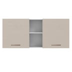 Armário Aéreo 150 cm 2 Portas e 2 Nichos Branco/Crema Agata Madesa