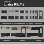 Adega 20 cm 4 Nichos Preto Madesa