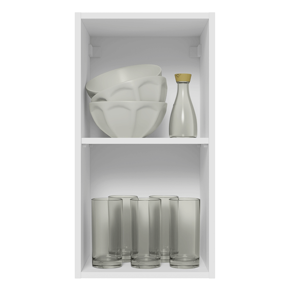 Armário Aéreo Madesa Lux 35 cm 1 Porta Branco/Preto