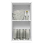 Armário Aéreo Madesa Lux 35 cm 1 Porta Branco/Preto
