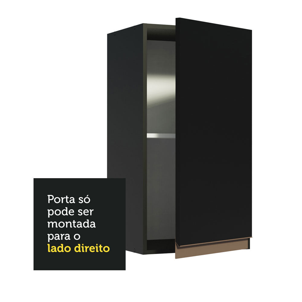 Armário Aéreo Madesa Reims 35 cm 1 Porta Preto