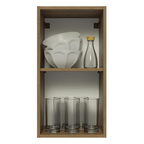Armário Aéreo Madesa Lux 35 cm 1 Porta Rustic/Branco Veludo