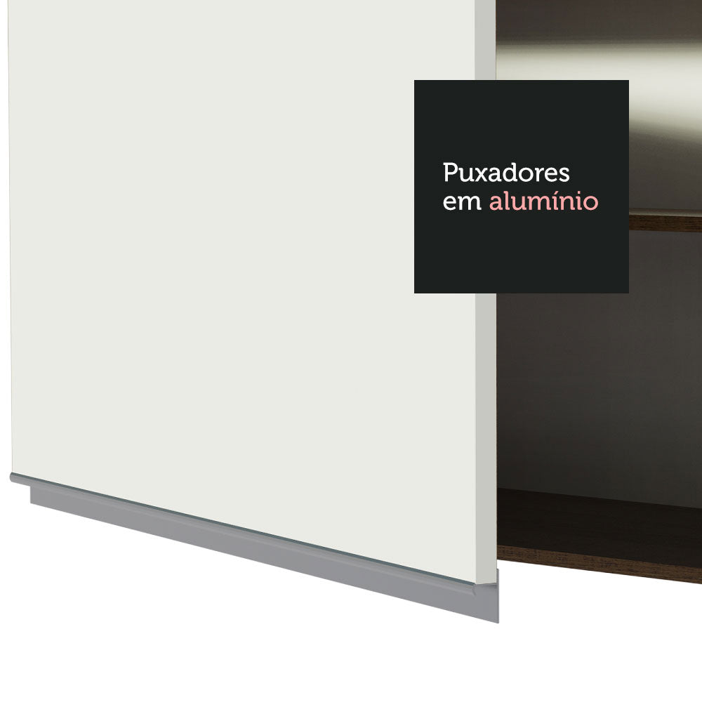 Armário Aéreo Madesa Glamy 40 cm 1 Porta Rustic/Branco