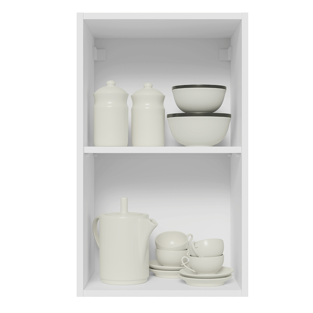 Armário Aéreo Madesa Lux 40 cm 1 Porta Branco/Preto