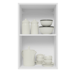 Armário Aéreo Madesa Lux 40 cm 1 Porta Branco/Preto